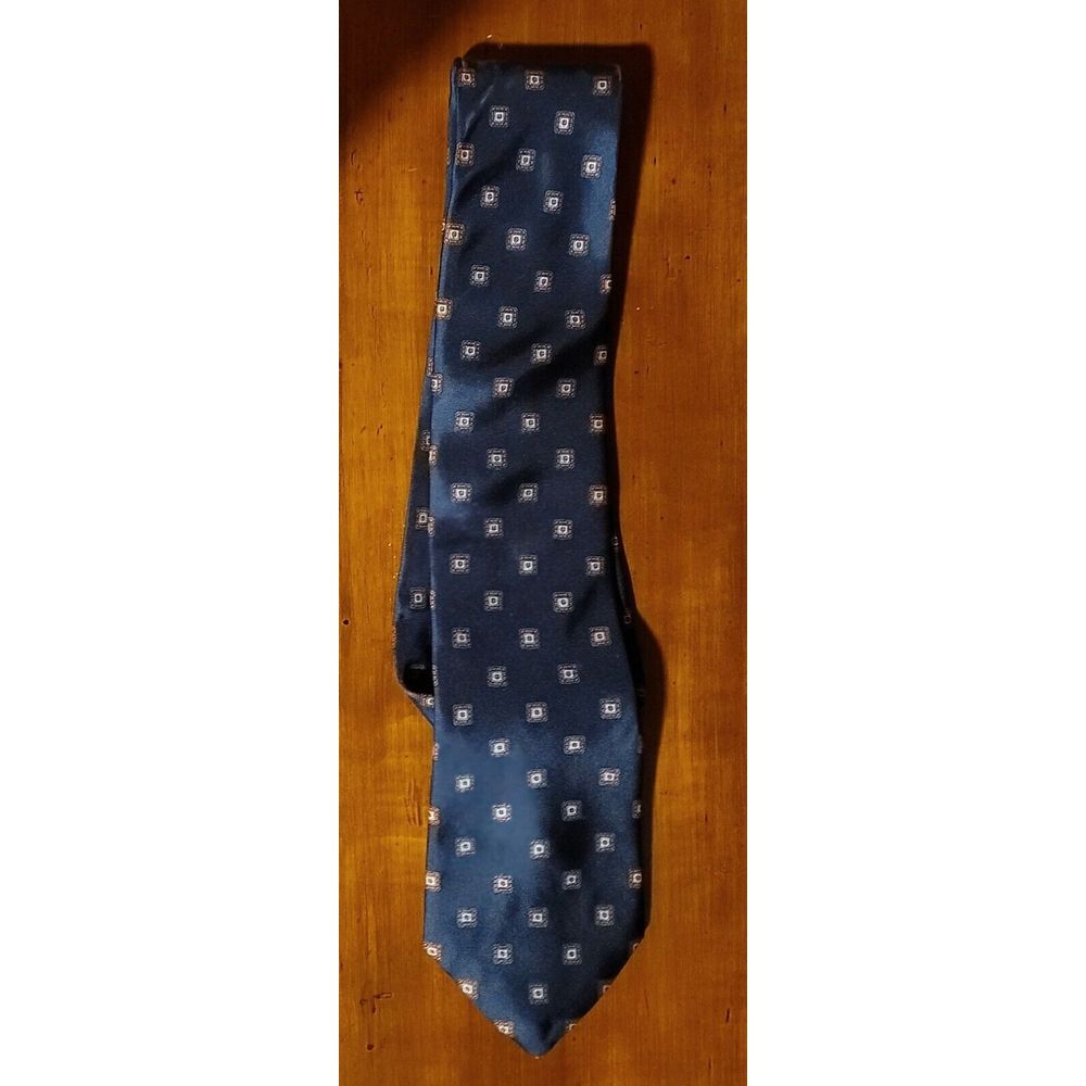 Vintage Young Men's Tie Blue Hand Made‎ 100% Silk